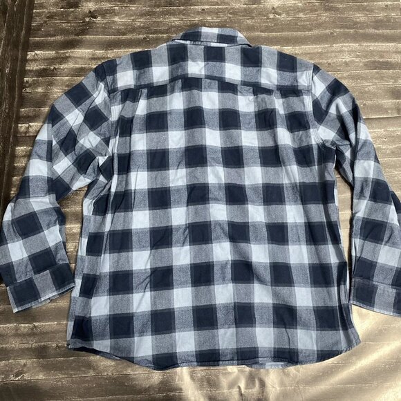 CARHARTT ORIGINIAL FIT BLUE PLAID LONG SLEEVE HEAVY FLANNEL OUTDOOR HIKING BASIC - Picture 4 of 6